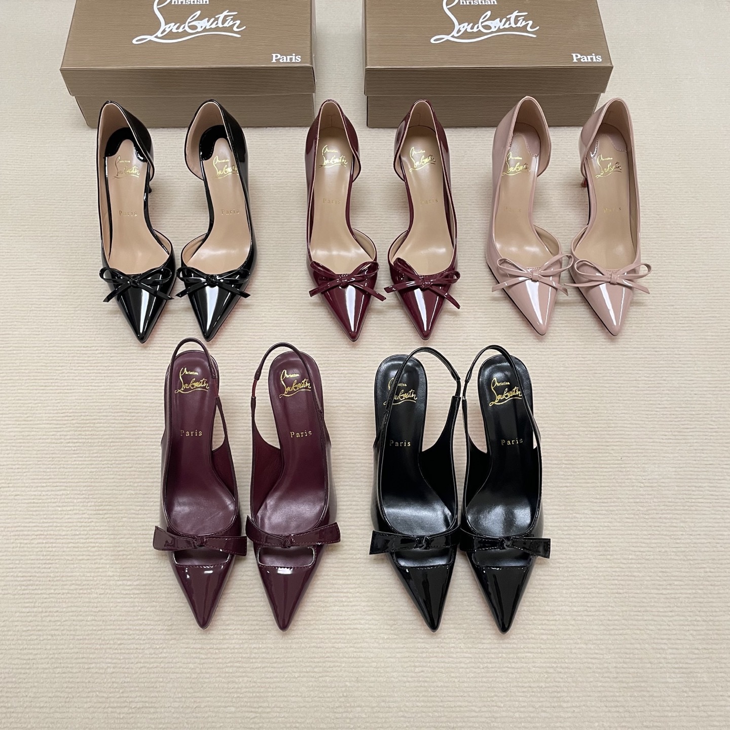 C Style Red Bottom Bow Pointed High Heel Sandals 6CM/8CM