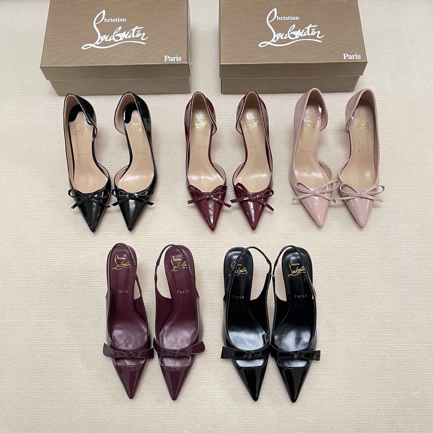 C Style Red Bottom Bow Pointed High Heel Sandals 6CM/8CM