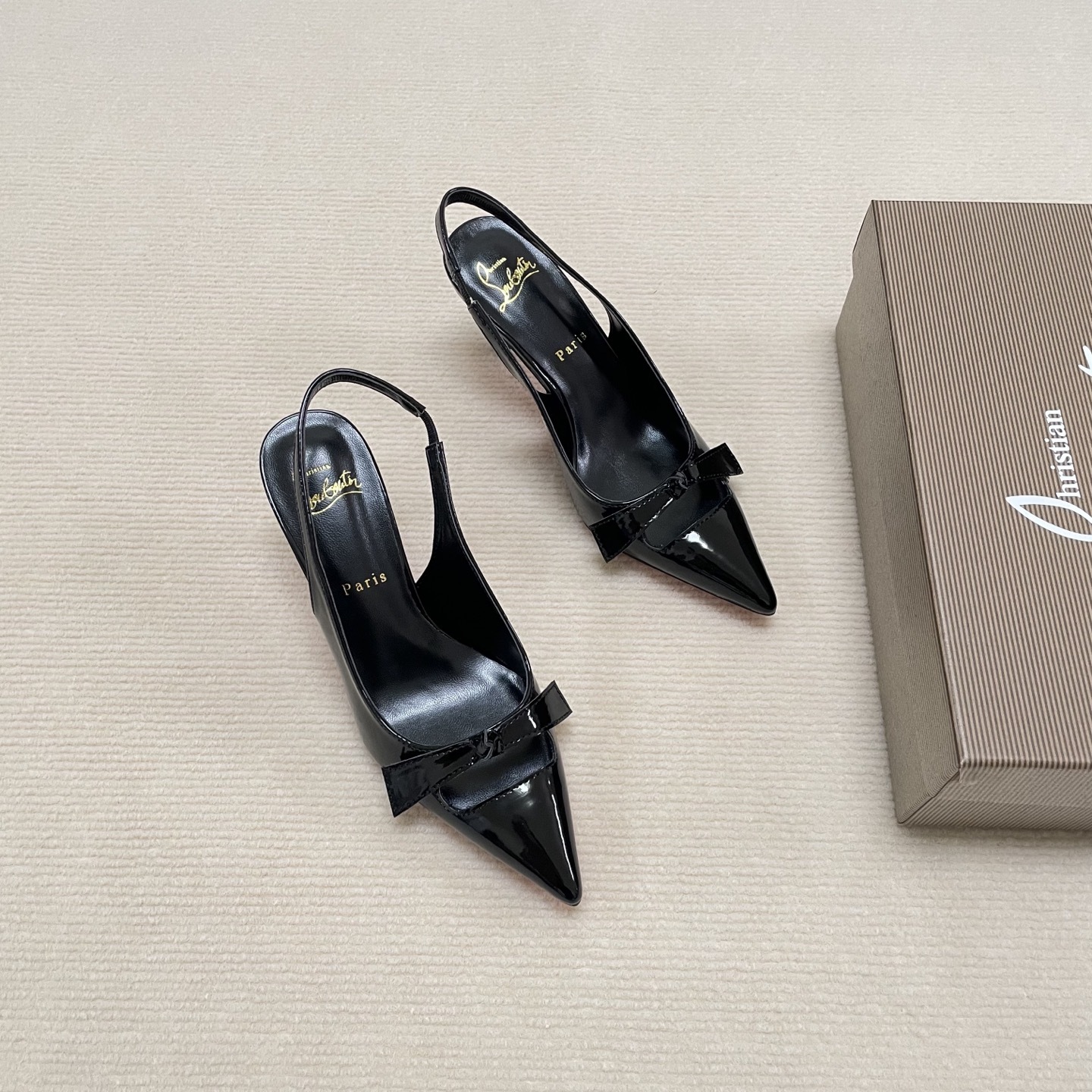 C Style Red Bottom Bow Pointed High Heel Sandals 6CM/8CM