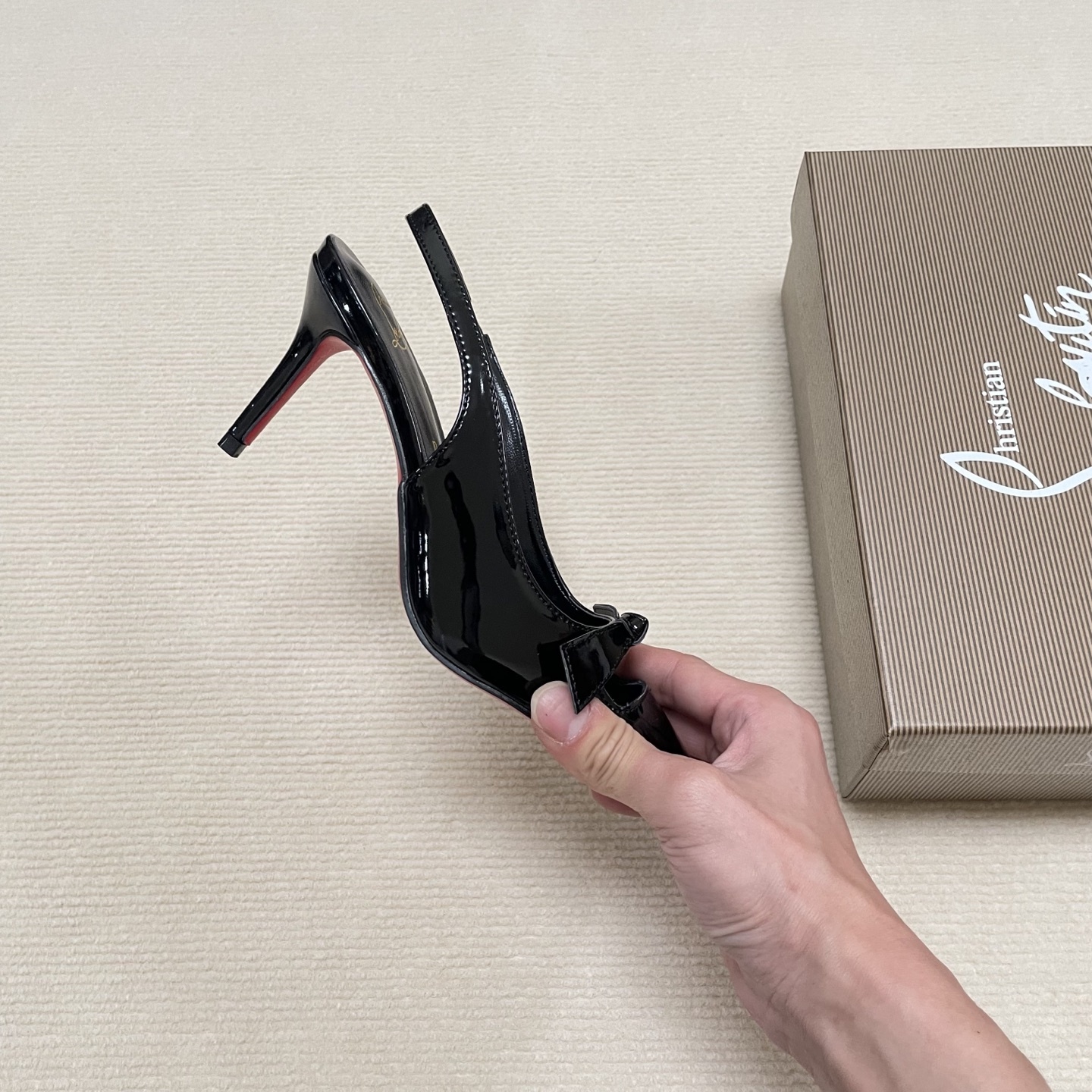 C Style Red Bottom Bow Pointed High Heel Sandals 6CM/8CM