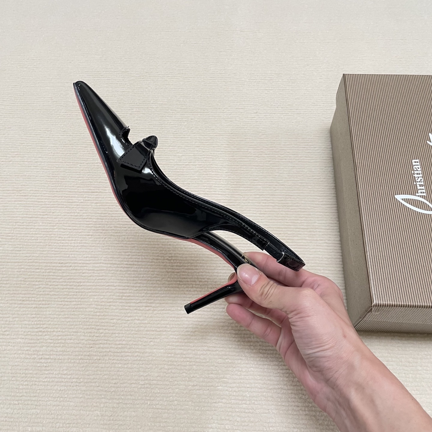 C Style Red Bottom Bow Pointed High Heel Sandals 6CM/8CM