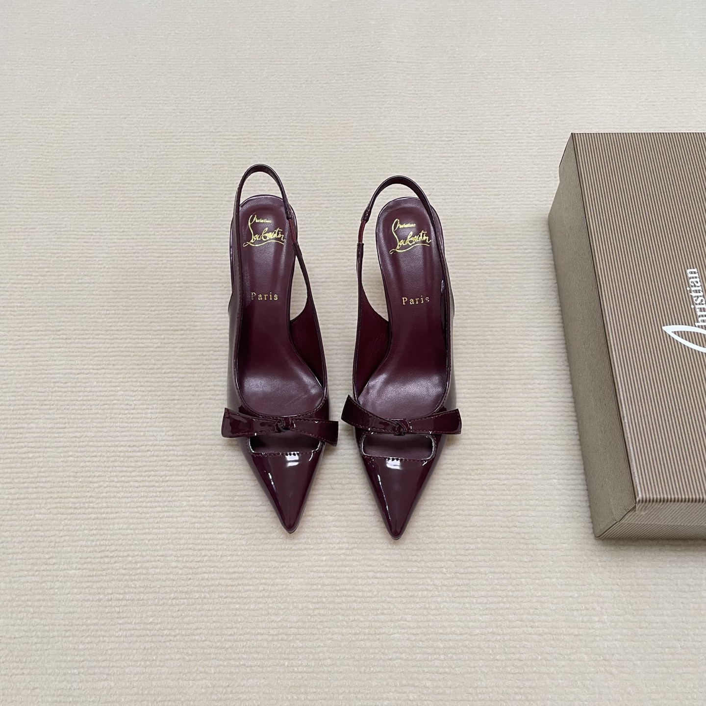 C Style Red Bottom Bow Pointed High Heel Sandals 6CM/8CM