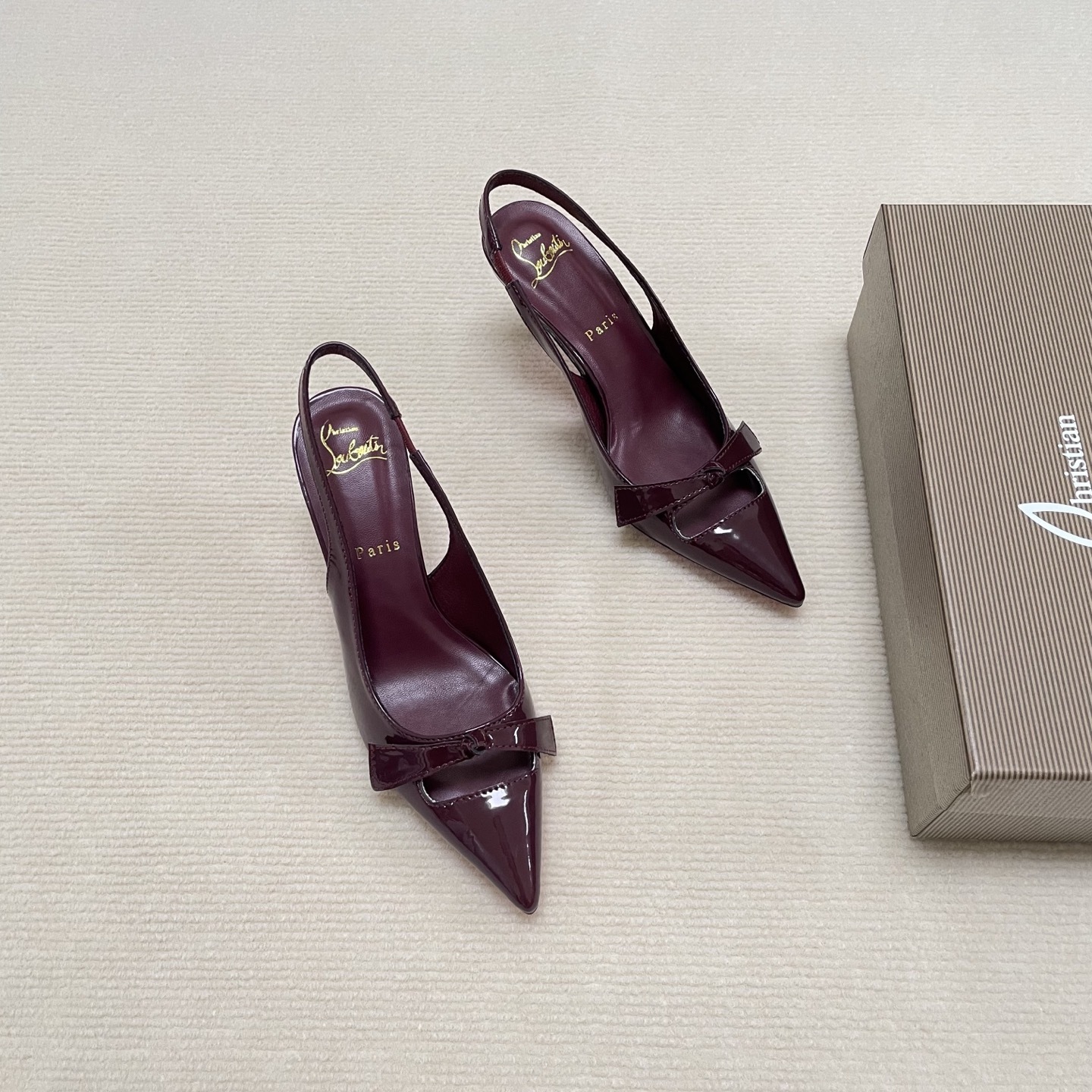 C Style Red Bottom Bow Pointed High Heel Sandals 6CM/8CM