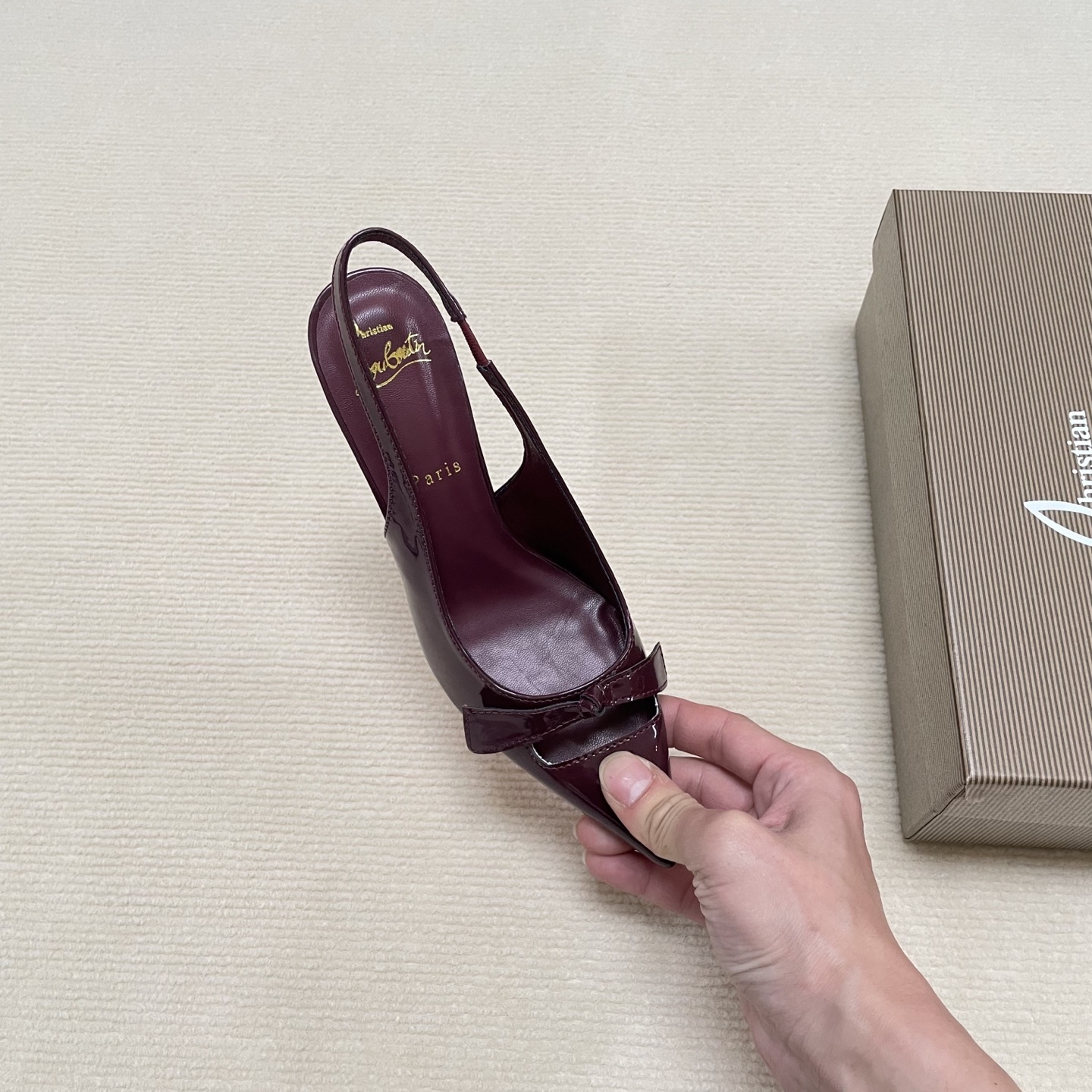 C Style Red Bottom Bow Pointed High Heel Sandals 6CM/8CM