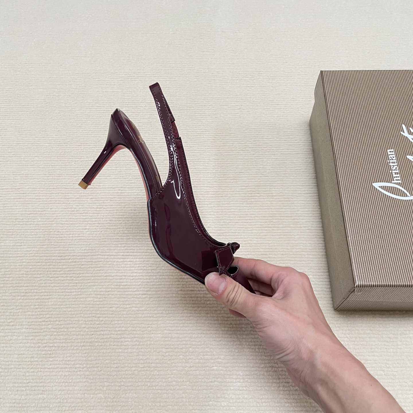 C Style Red Bottom Bow Pointed High Heel Sandals 6CM/8CM