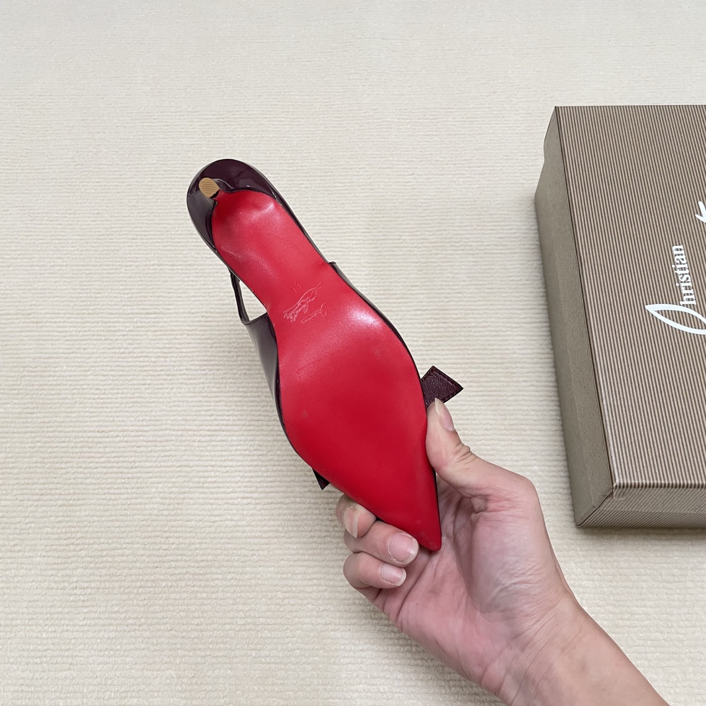 C Style Red Bottom Bow Pointed High Heel Sandals 6CM/8CM