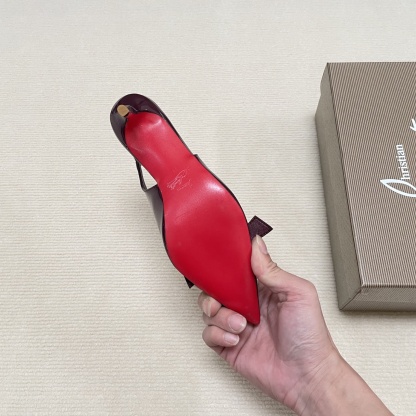 C Style Red Bottom Bow Pointed High Heel Sandals 6CM/8CM