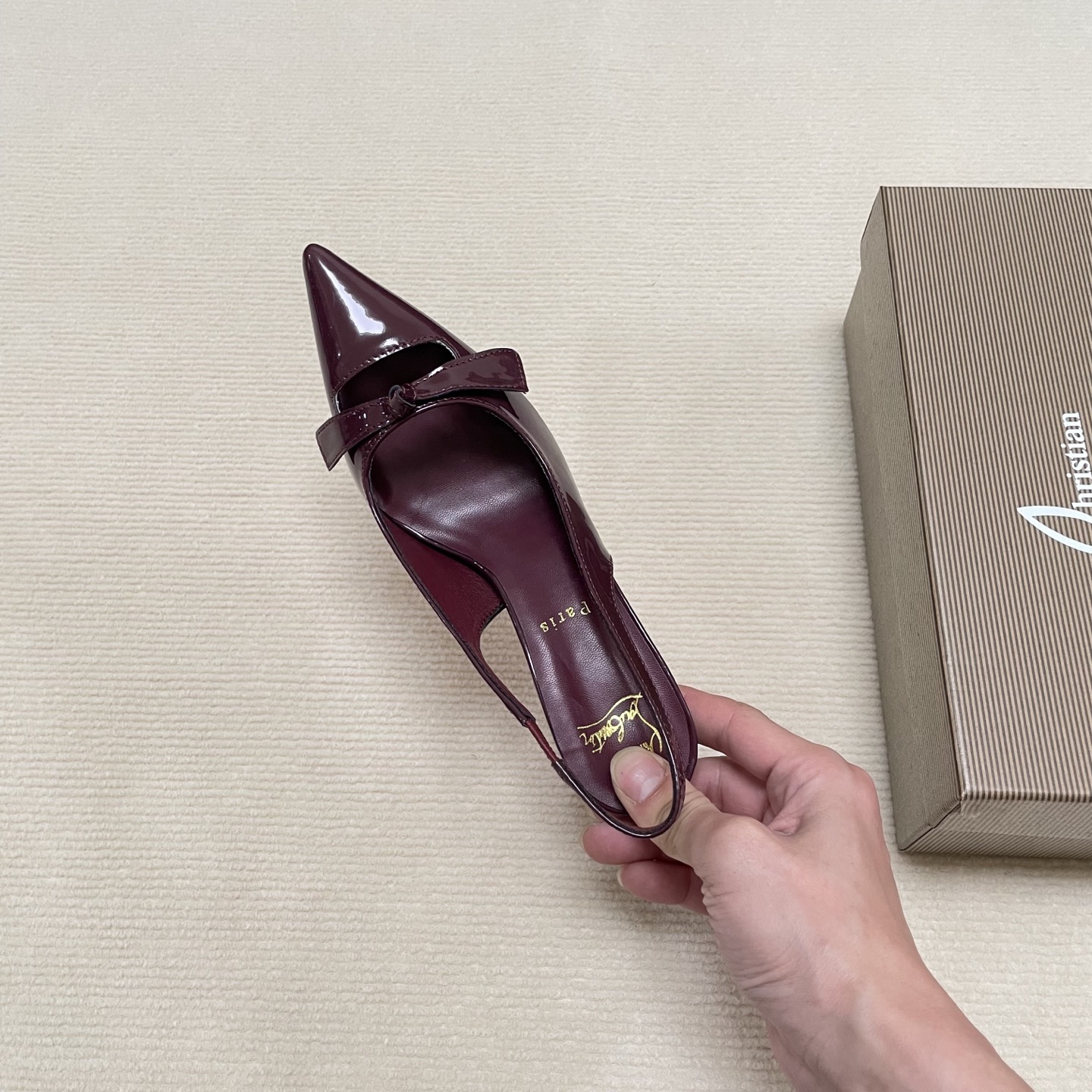 C Style Red Bottom Bow Pointed High Heel Sandals 6CM/8CM