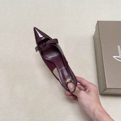 C Style Red Bottom Bow Pointed High Heel Sandals 6CM/8CM