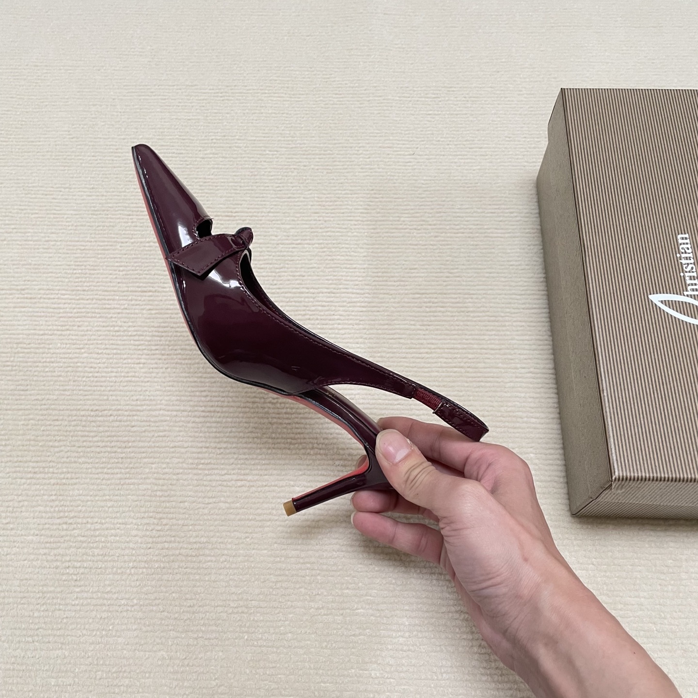 C Style Red Bottom Bow Pointed High Heel Sandals 6CM/8CM