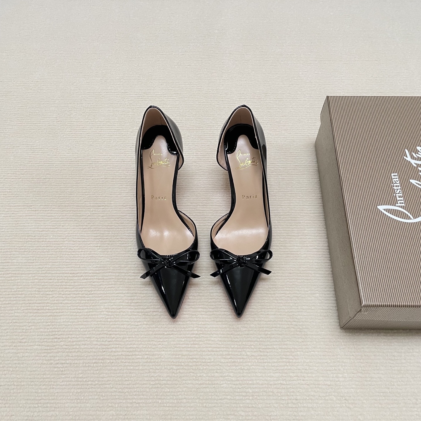 C Style Red Bottom Bow Pointed High Heel Sandals 6CM/8CM