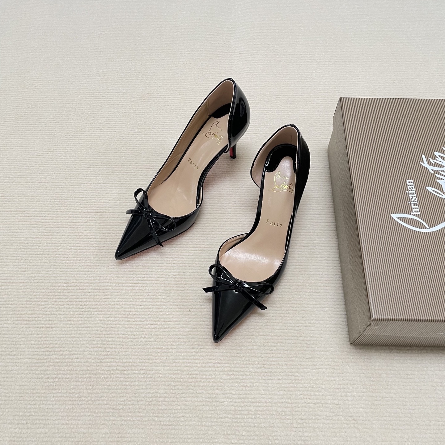 C Style Red Bottom Bow Pointed High Heel Sandals 6CM/8CM