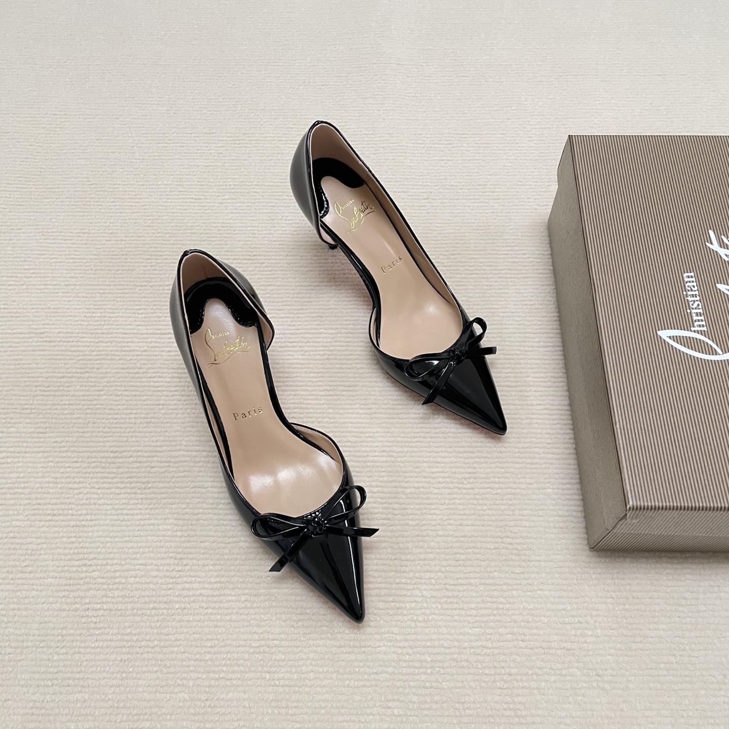 C Style Red Bottom Bow Pointed High Heel Sandals 6CM/8CM