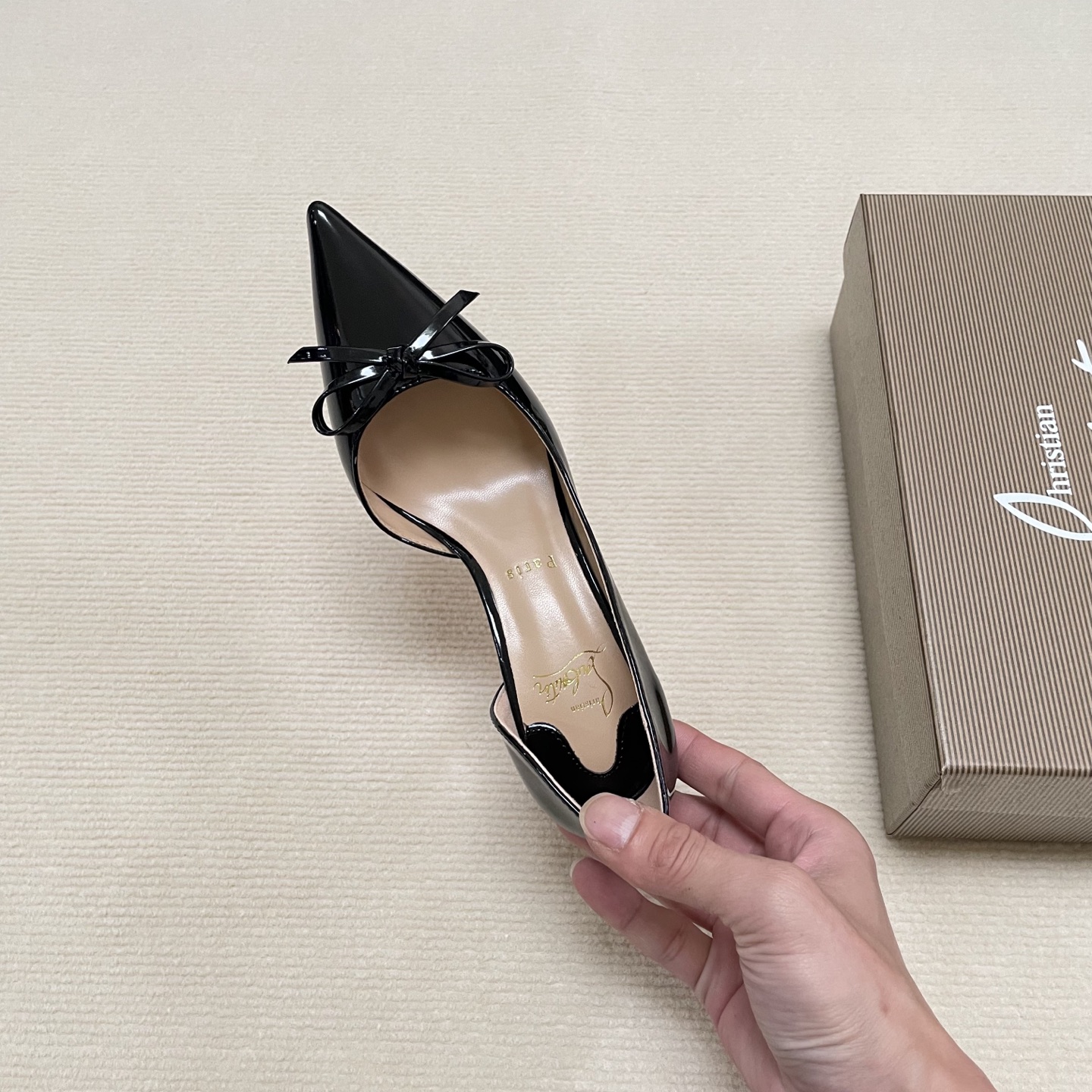 C Style Red Bottom Bow Pointed High Heel Sandals 6CM/8CM