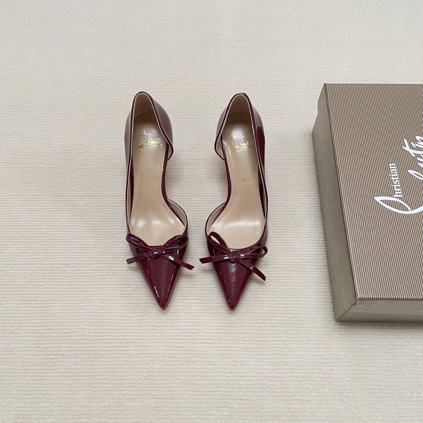 C Style Red Bottom Bow Pointed High Heel Sandals 6CM/8CM