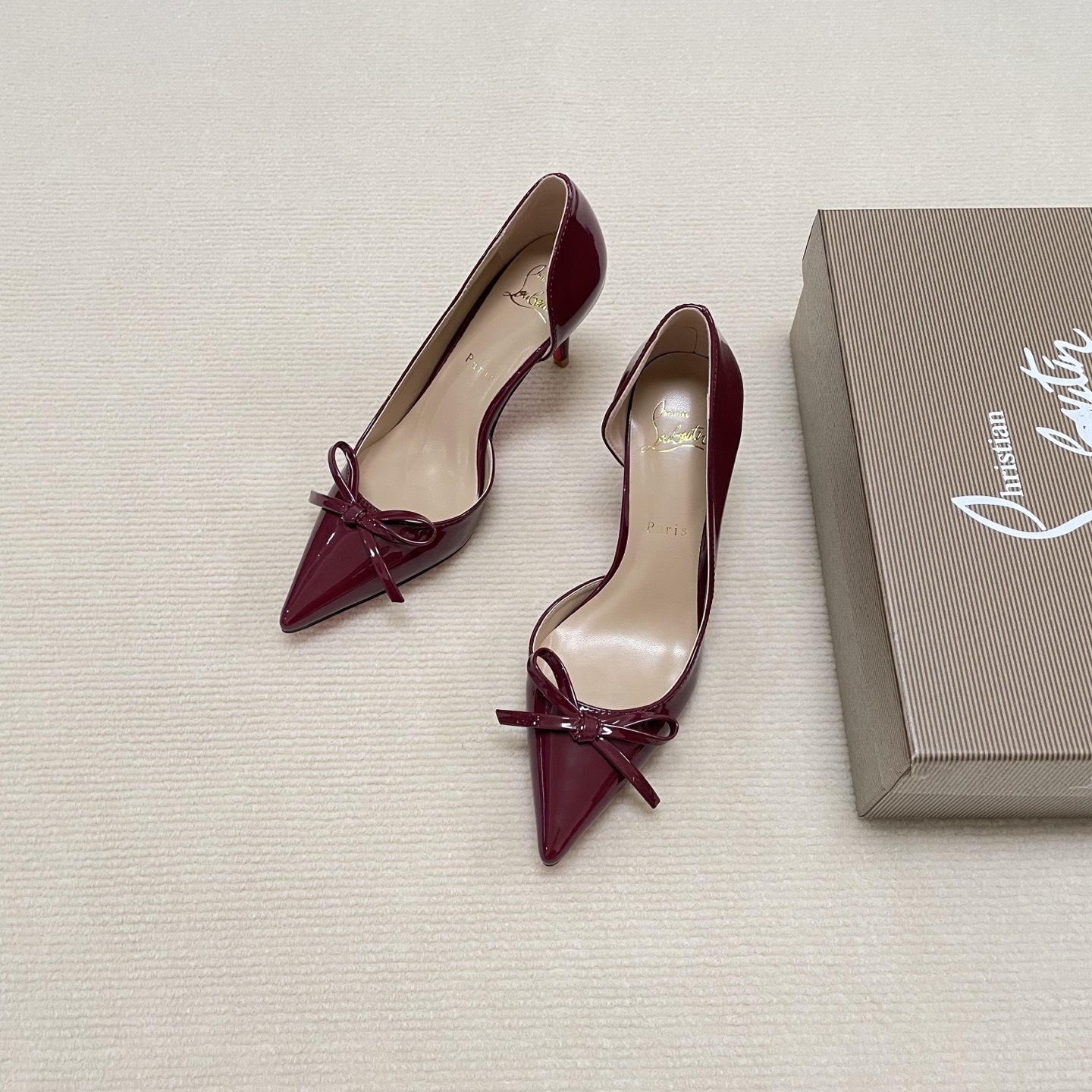 C Style Red Bottom Bow Pointed High Heel Sandals 6CM/8CM