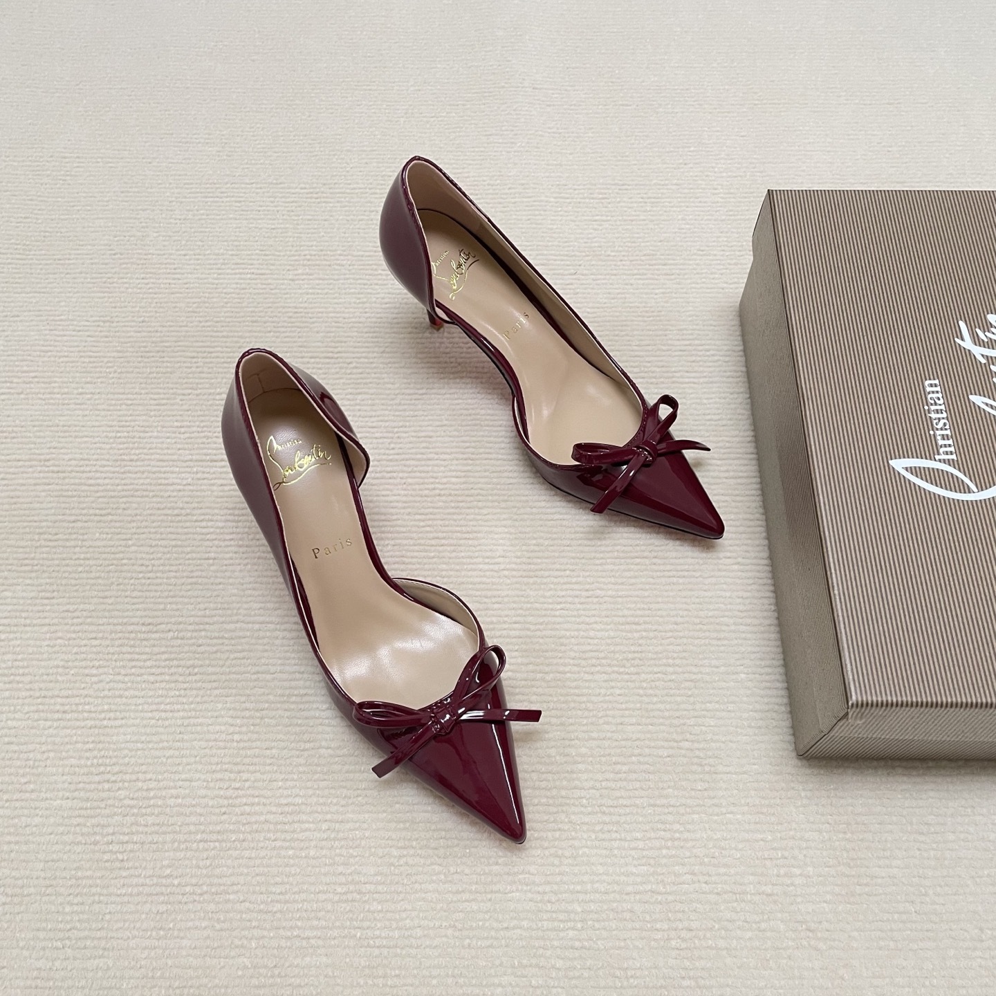 C Style Red Bottom Bow Pointed High Heel Sandals 6CM/8CM