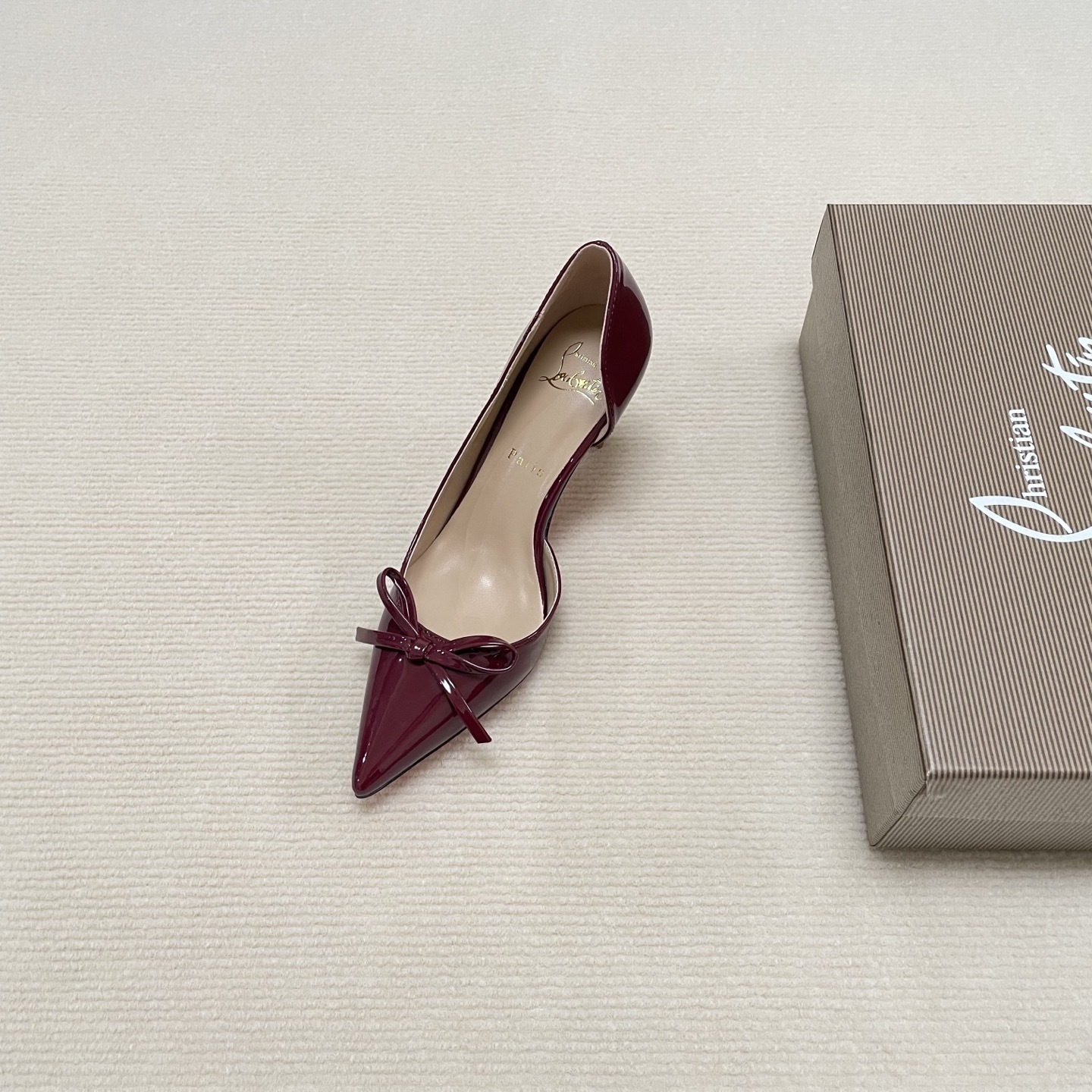 C Style Red Bottom Bow Pointed High Heel Sandals 6CM/8CM