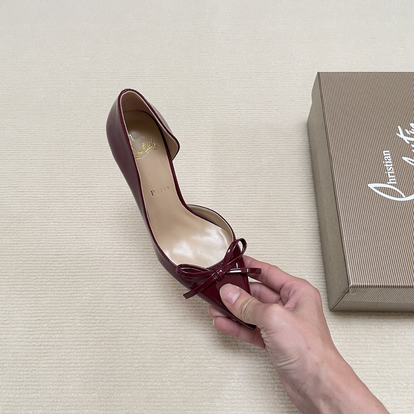 C Style Red Bottom Bow Pointed High Heel Sandals 6CM/8CM