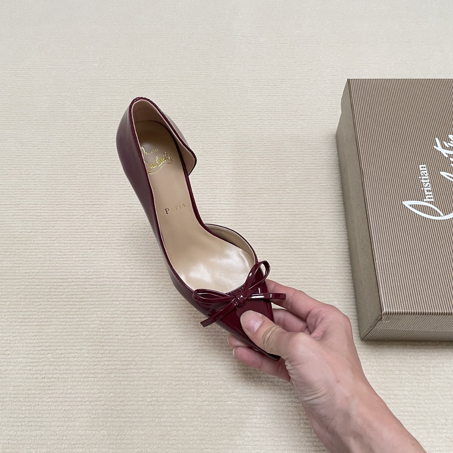 C Style Red Bottom Bow Pointed High Heel Sandals 6CM/8CM