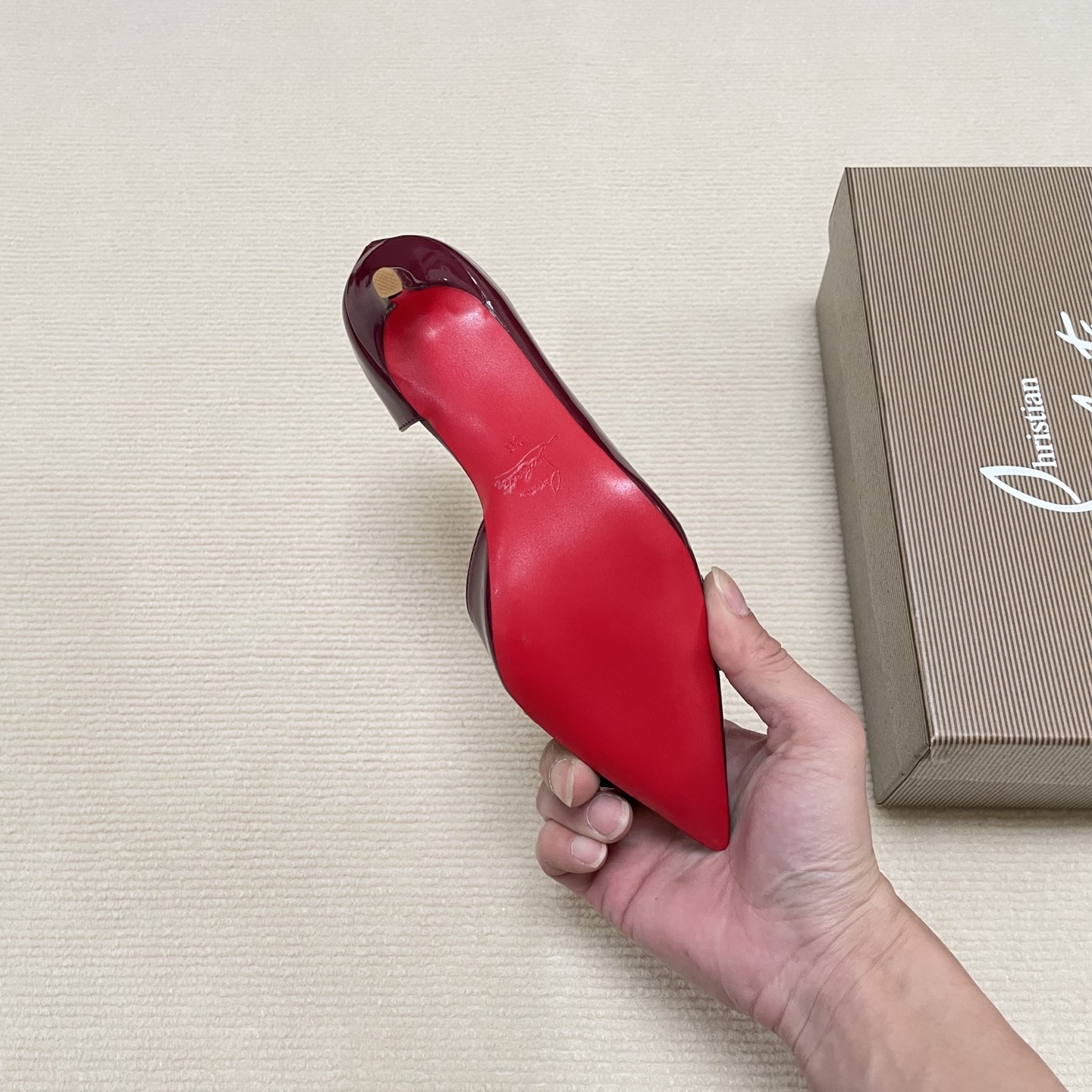 C Style Red Bottom Bow Pointed High Heel Sandals 6CM/8CM