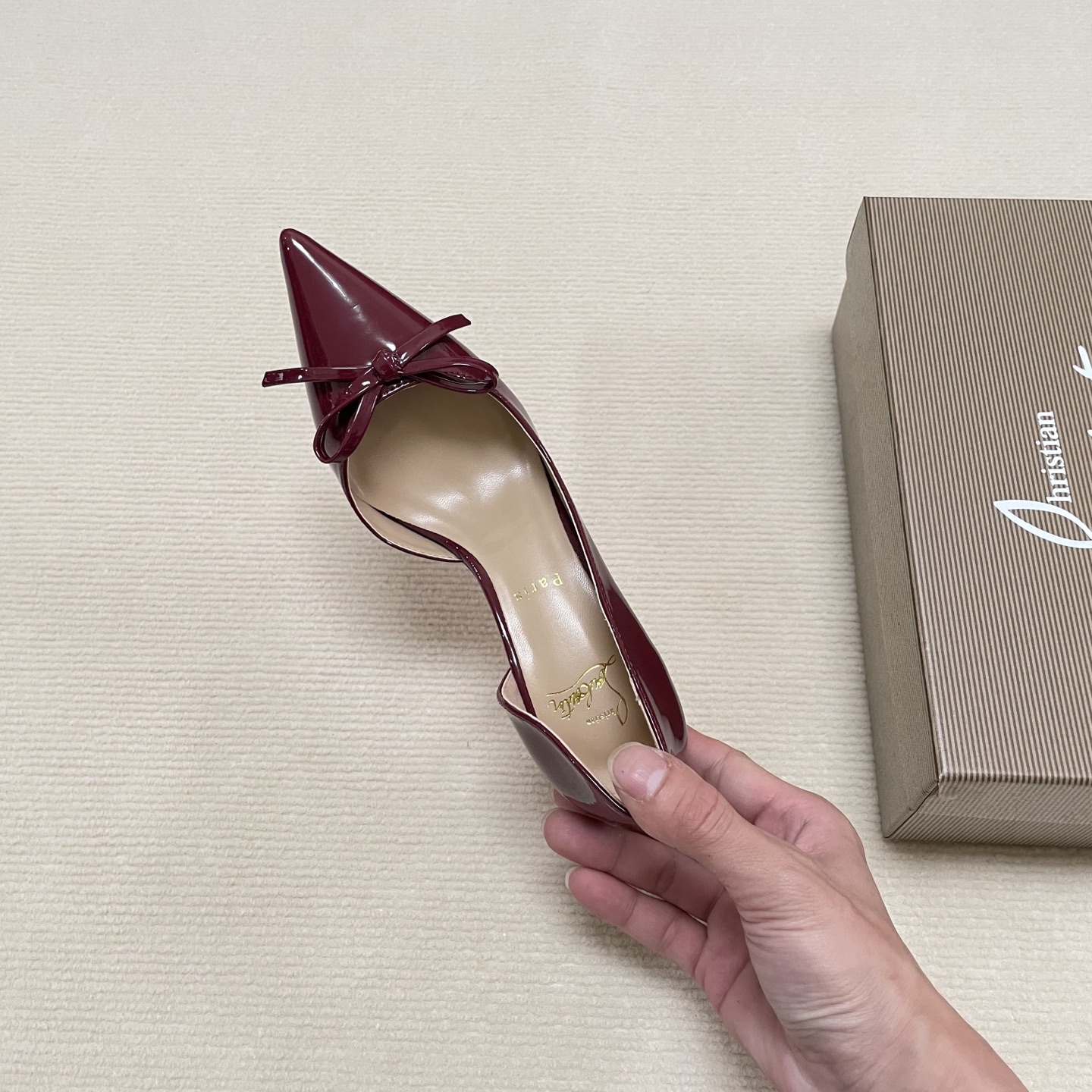 C Style Red Bottom Bow Pointed High Heel Sandals 6CM/8CM