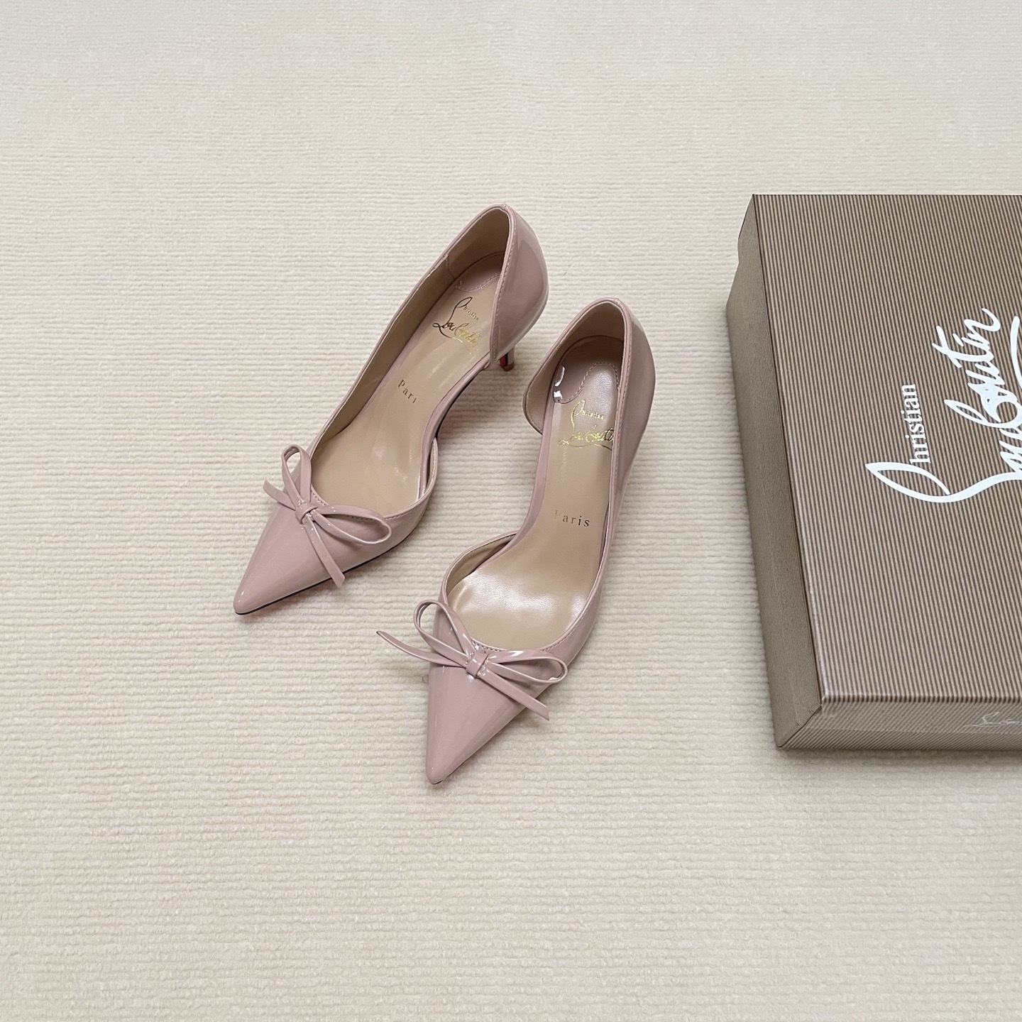 C Style Red Bottom Bow Pointed High Heel Sandals 6CM/8CM