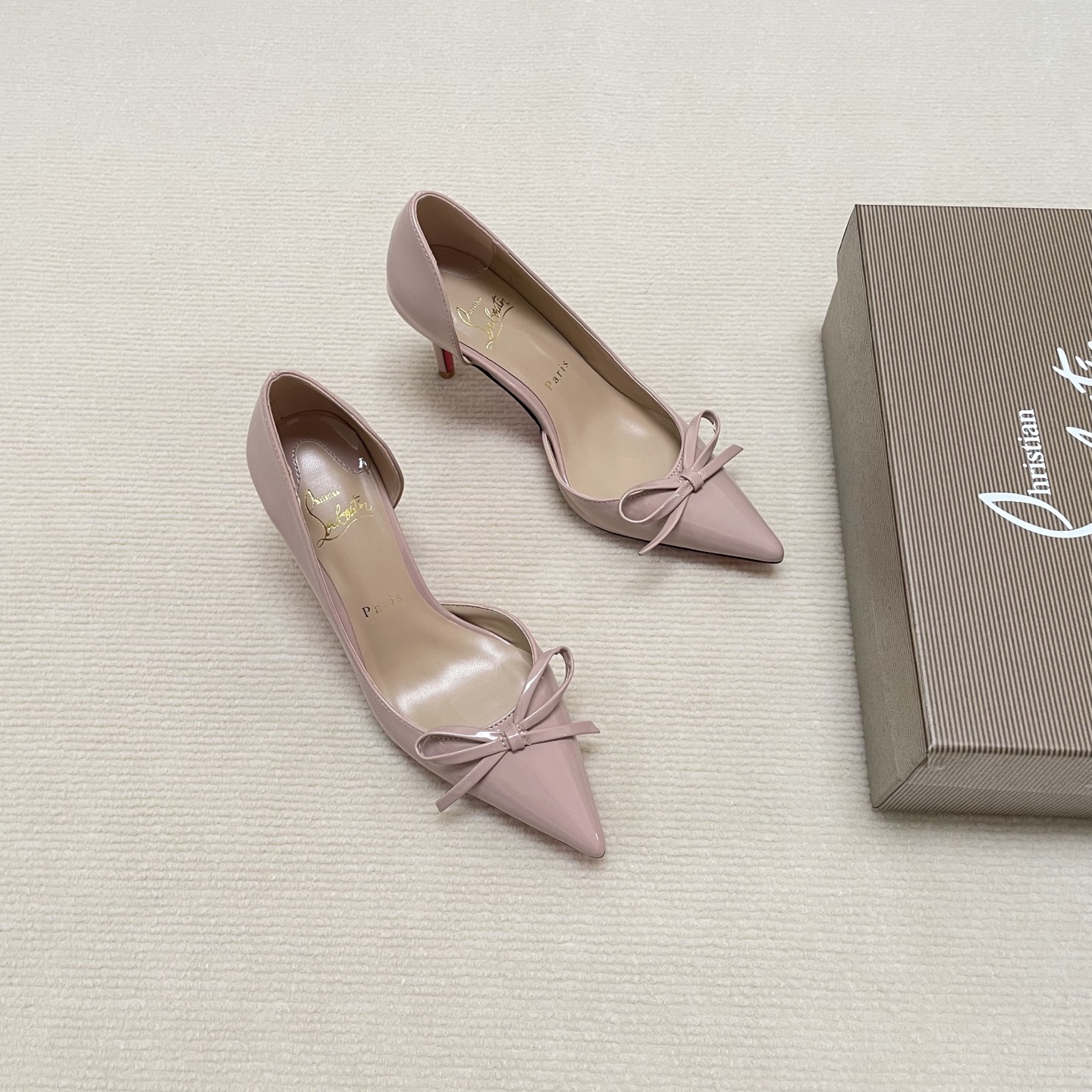 C Style Red Bottom Bow Pointed High Heel Sandals 6CM/8CM