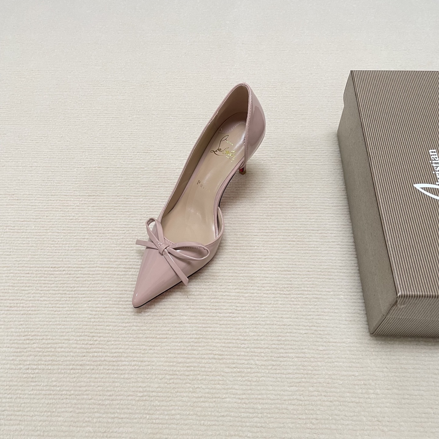 C Style Red Bottom Bow Pointed High Heel Sandals 6CM/8CM