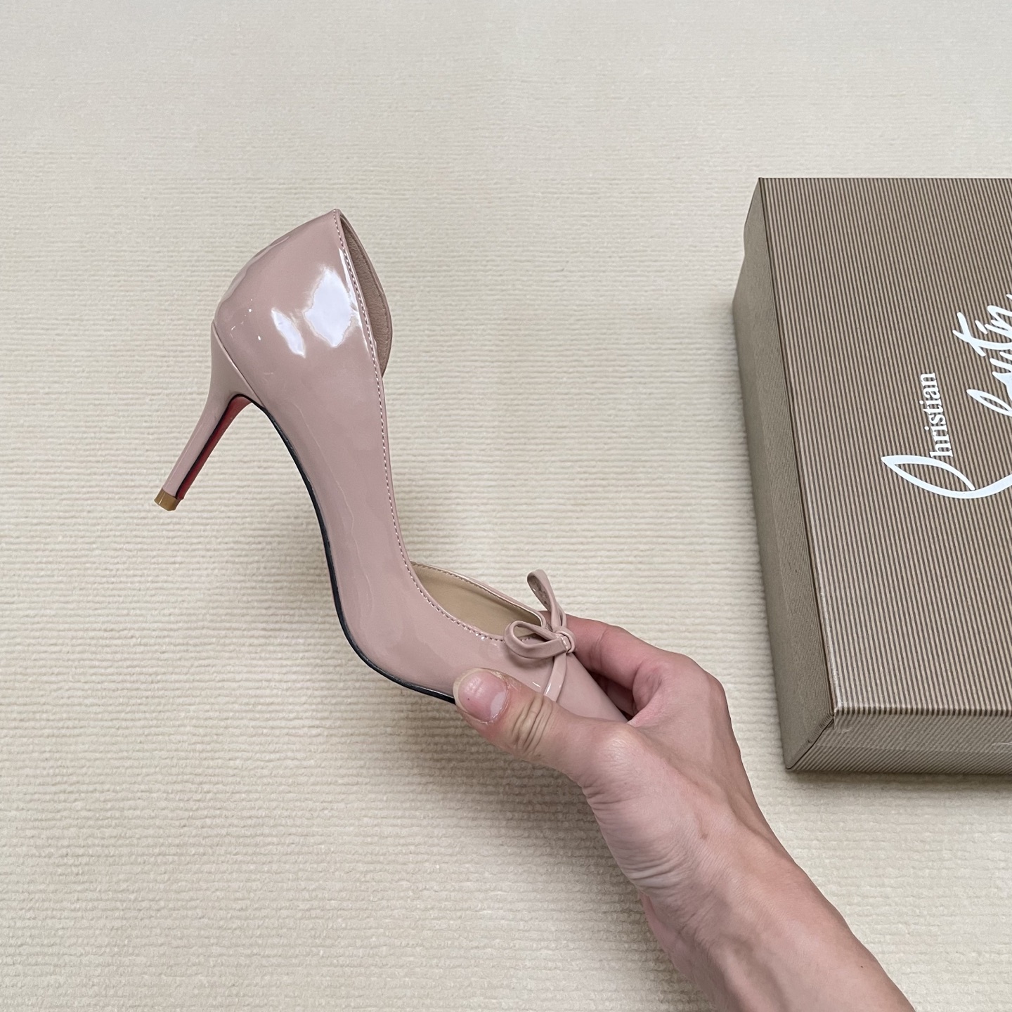 C Style Red Bottom Bow Pointed High Heel Sandals 6CM/8CM