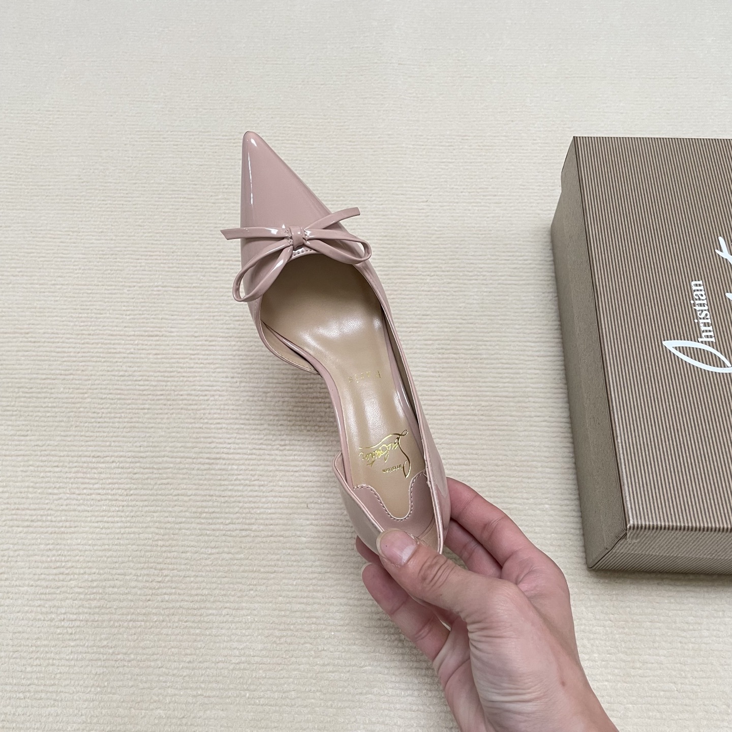 C Style Red Bottom Bow Pointed High Heel Sandals 6CM/8CM