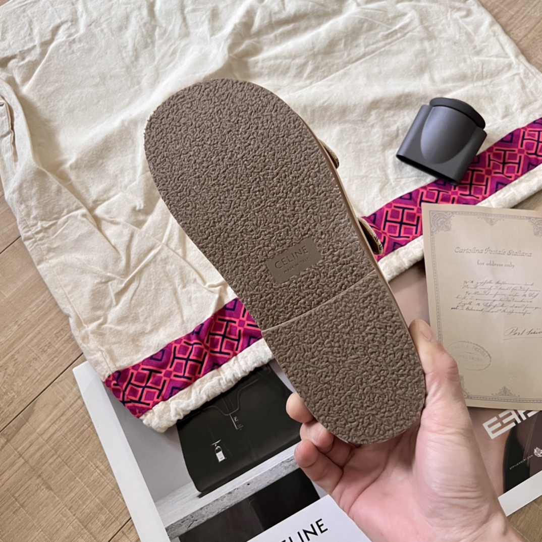 C Style retro print platform slippers