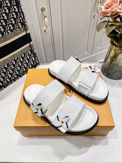L Style flower velcro slippers