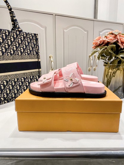 L Style flower velcro slippers