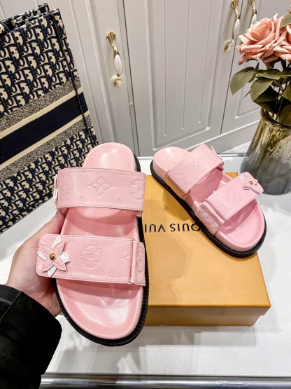 L Style flower velcro slippers