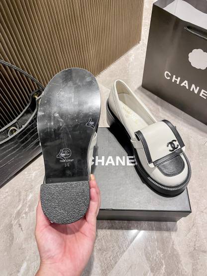 C Style: College Style Black and White Panda Chunky Heel Shoes 5CM