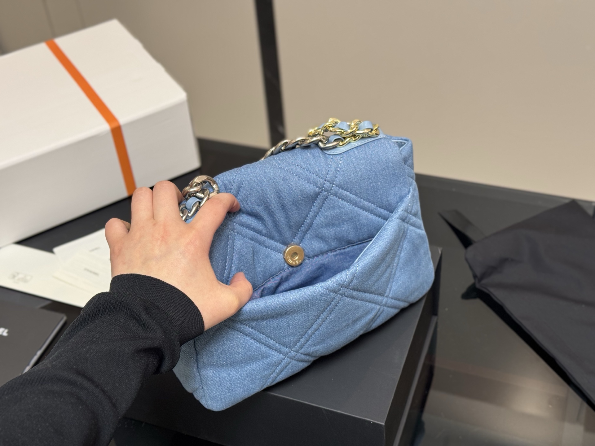 C Style Denim Bag size：30cm 25cm 20cm