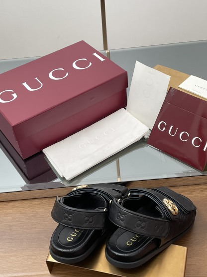 G Style Embossed Velcro Flat Sandals