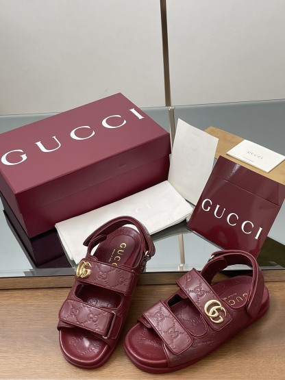 G Style Embossed Velcro Flat Sandals