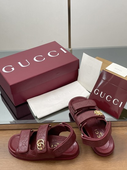 G Style Embossed Velcro Flat Sandals