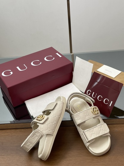 G Style Embossed Velcro Flat Sandals