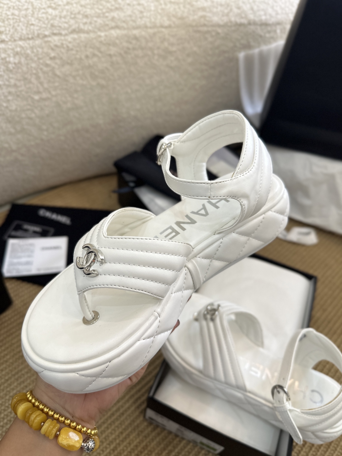 C Style Diamond-Shaped Platform Flip Flops