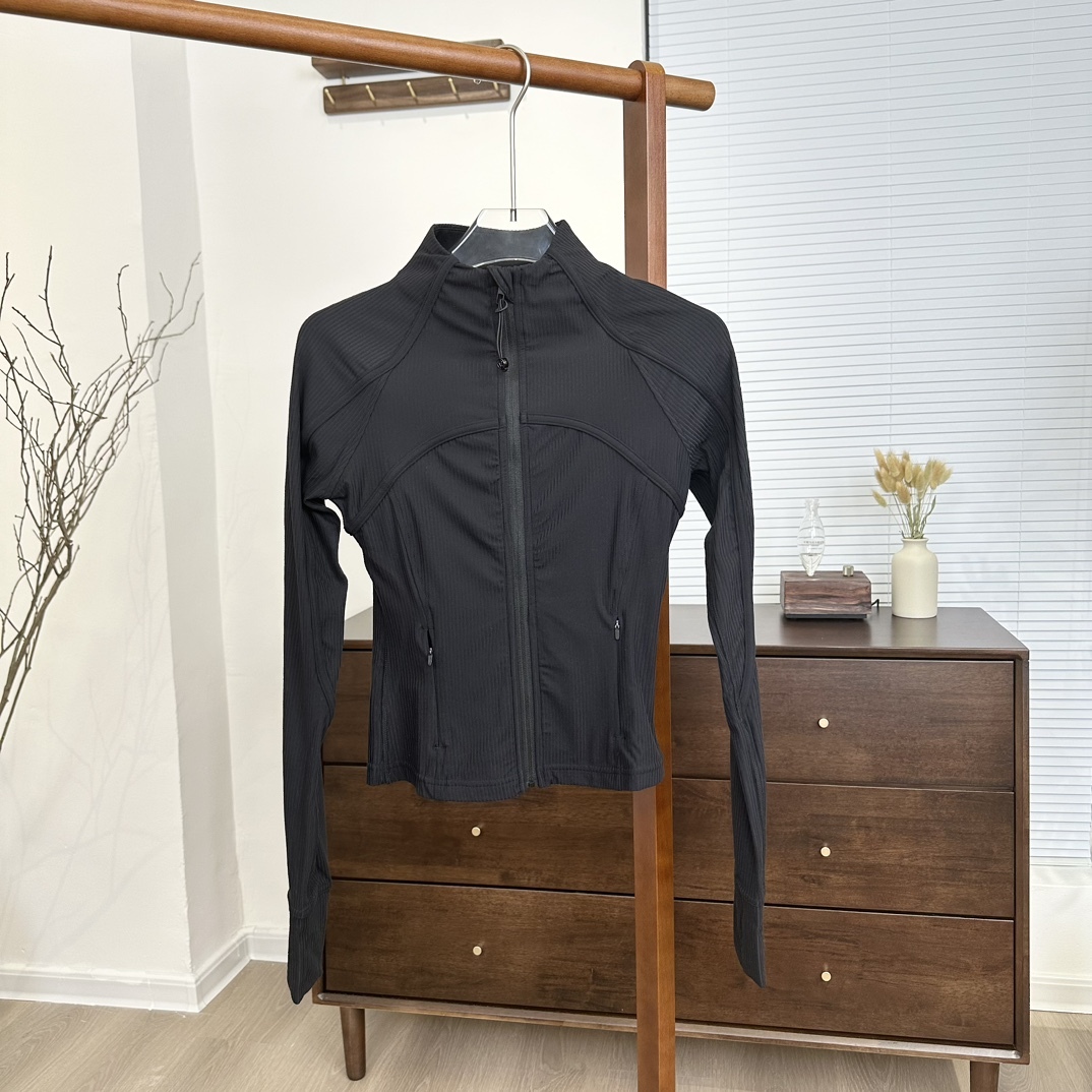 L style Solid color stand collar raglan sleeve short ribbed zipper jacket