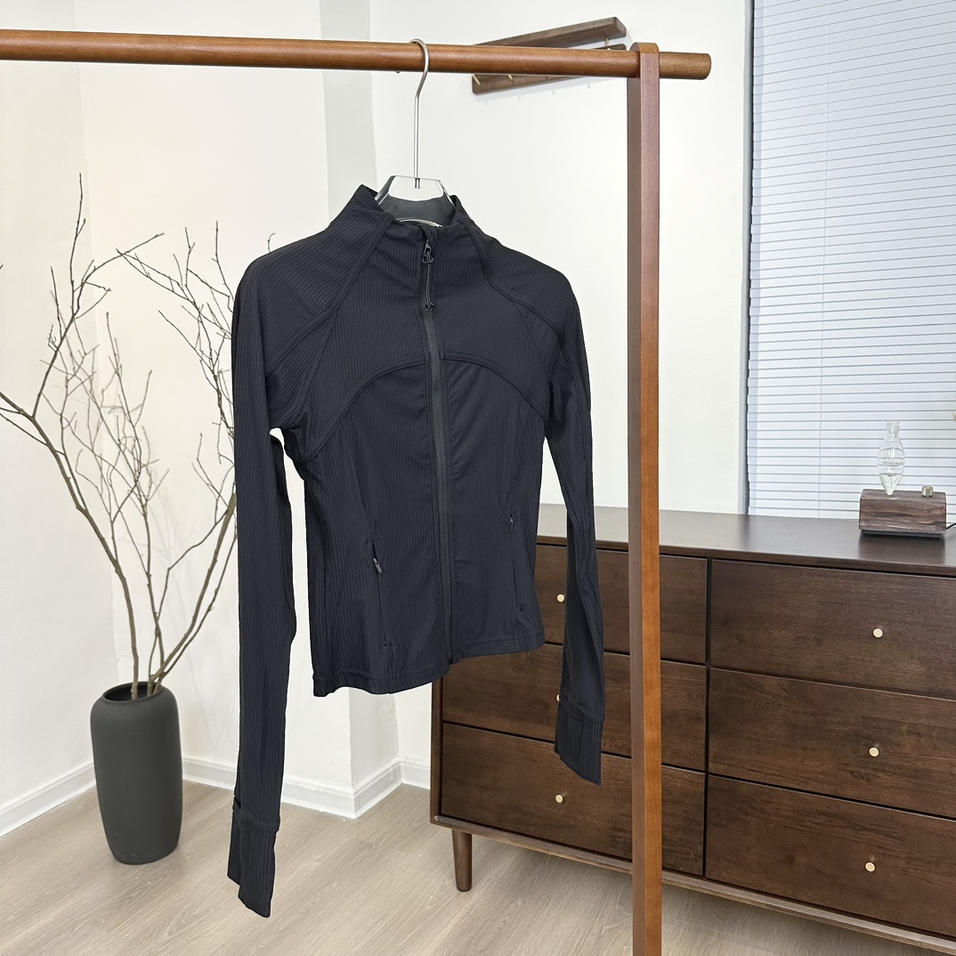 L style Solid color stand collar raglan sleeve short ribbed zipper jacket