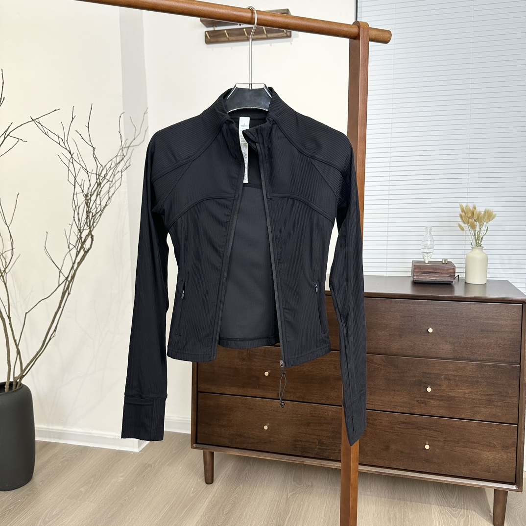 L style Solid color stand collar raglan sleeve short ribbed zipper jacket