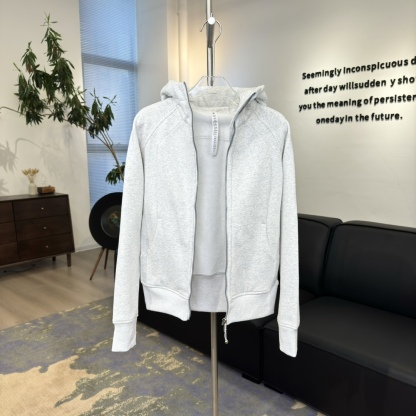 L style Full zip slim fit hooded sweatshirt