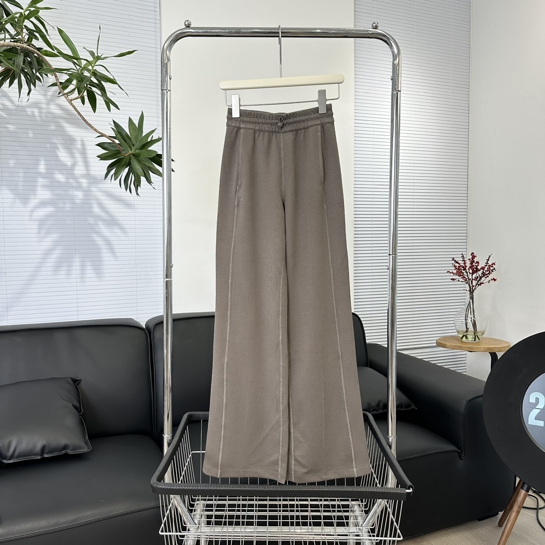 L style Threaded high waist wide leg pants Women's casual pants