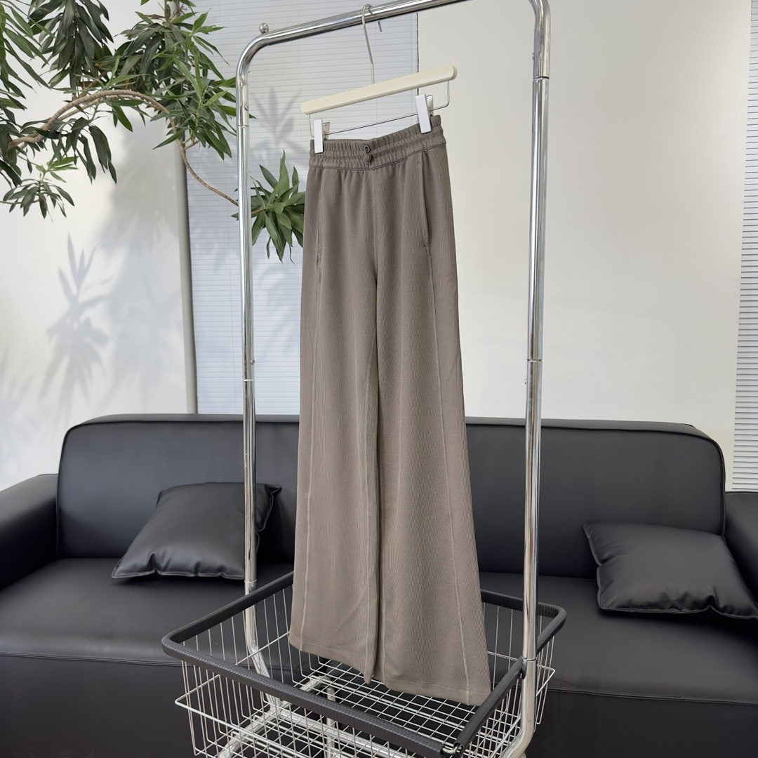 L style Threaded high waist wide leg pants Women's casual pants