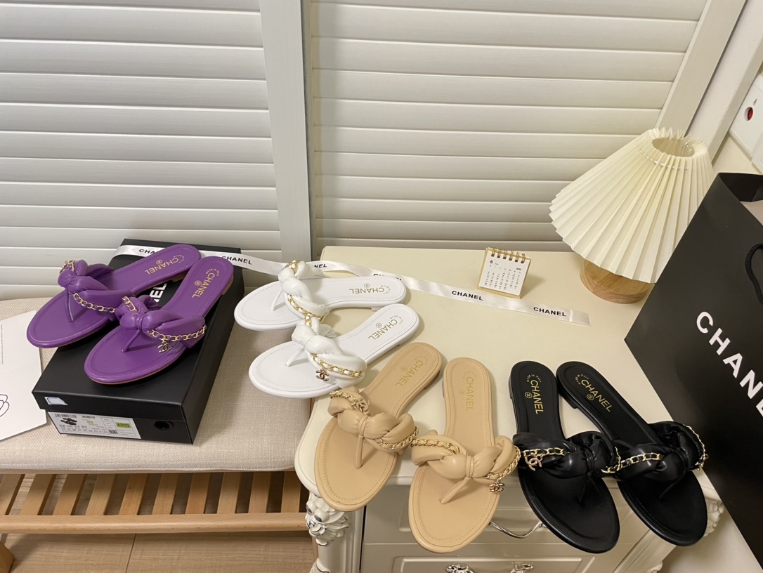 C style Metal chain flip flops