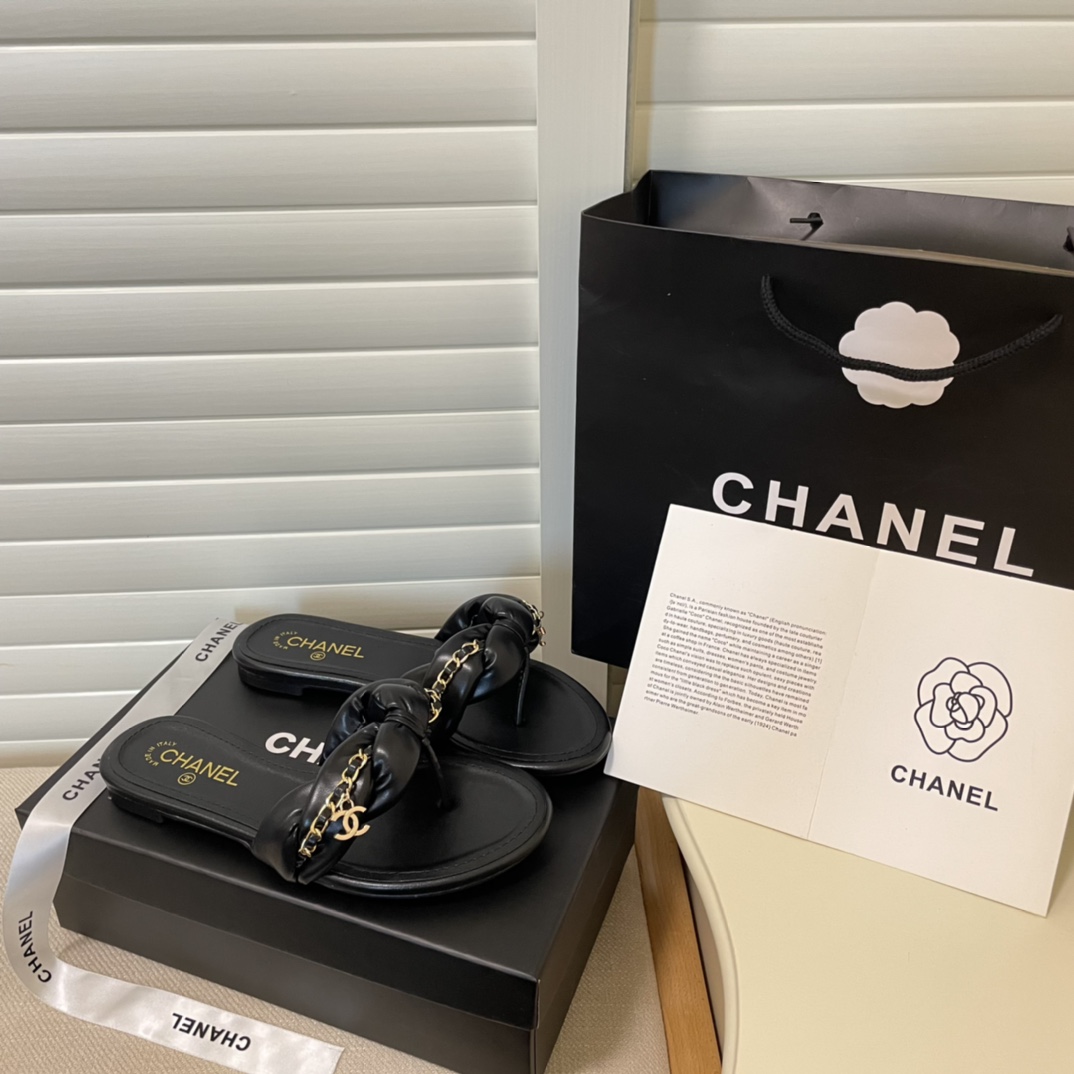 C style Metal chain flip flops